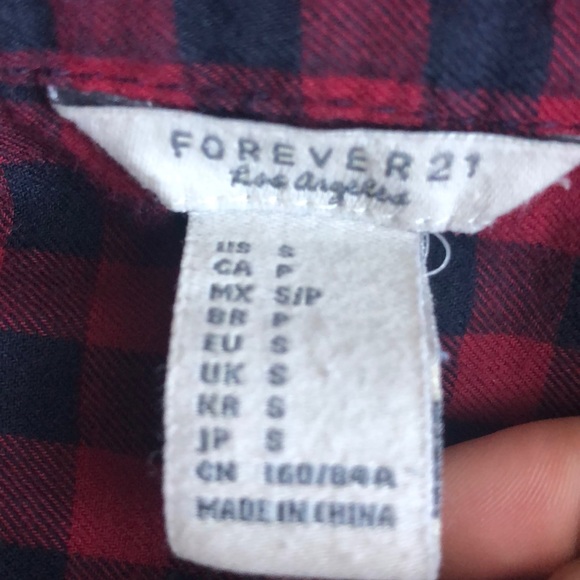 BOGO F21 Classic Red and Black Checkered Flannel - Picture 5 of 6